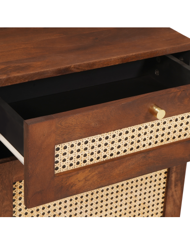 Comodini con cassetto 50 x 33 x 60 cm Legno di mango massello