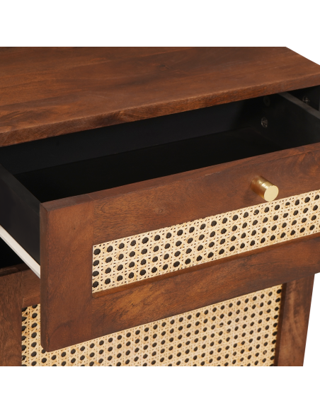 Comodini con cassetto 50 x 33 x 60 cm Legno di mango massello