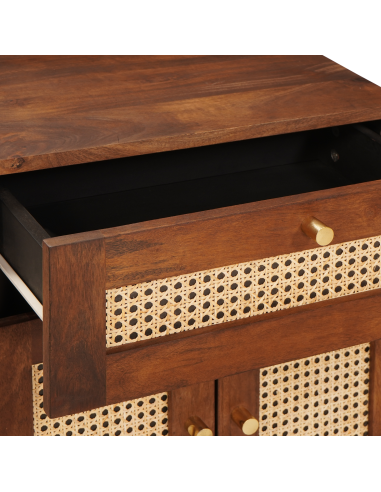 Comodini con cassetto 50 x 33 x 60 cm Legno di mango massello