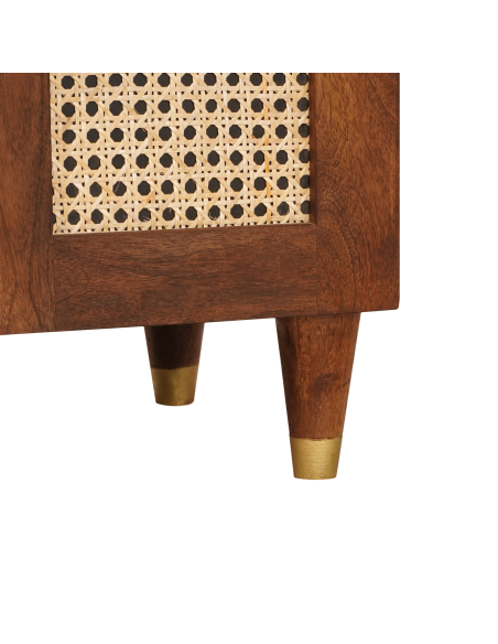 Comodini con cassetto Marrone Vimini e legno di mango massello