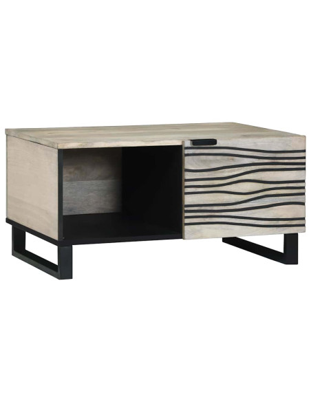 Tavolino da salotto Bianco, Nero 80 x 50 x 40 cm