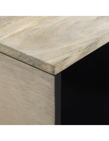 Tavolino da salotto Beige e Nero 80 x 50 x 40 cm