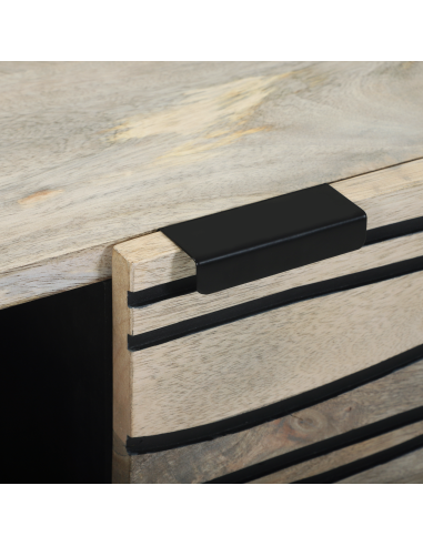 Tavolino da salotto Beige e Nero 80 x 50 x 40 cm