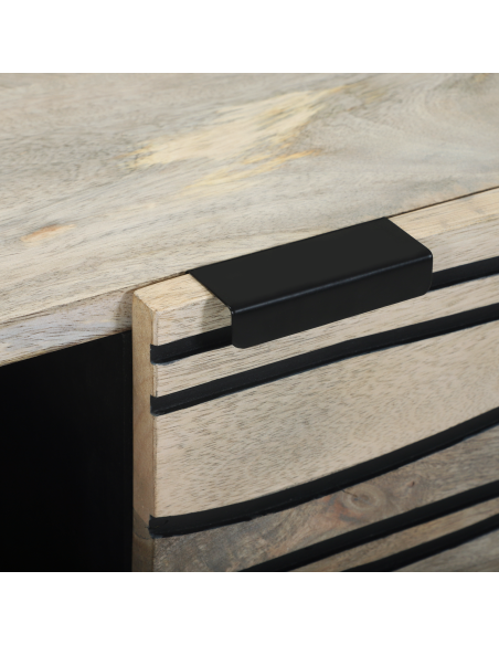 Tavolino da salotto Beige e Nero 80 x 50 x 40 cm