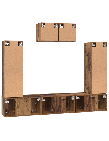 Set mobile TV 7 pcs Legno vecchio Legno multistrato