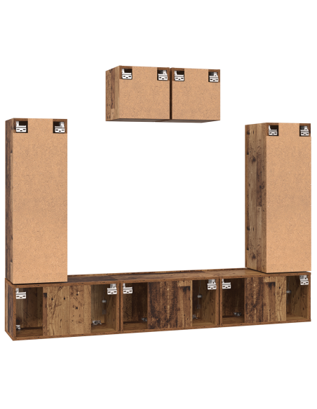 Set mobile TV 7 pcs Legno vecchio Legno multistrato