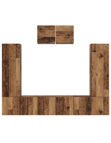 Set mobile TV 7 pcs Legno vecchio Legno multistrato