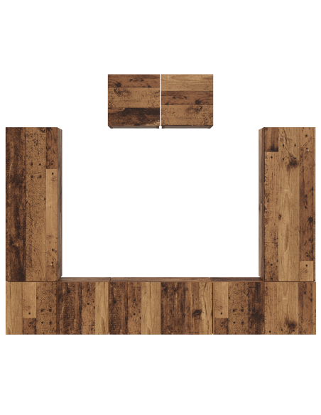 Set mobile TV 7 pcs Legno vecchio Legno multistrato