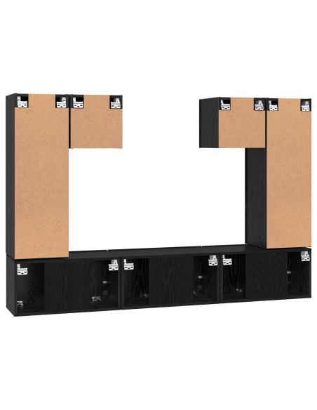 Set mobile TV 7 pcs Rovere Nero 180 x 30 x 120 cm
