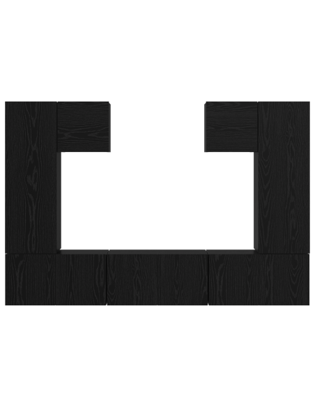 Set mobile TV 7 pcs Rovere Nero 180 x 30 x 120 cm