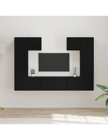 Set mobile TV 7 pcs Rovere Nero 180 x 30 x 120 cm