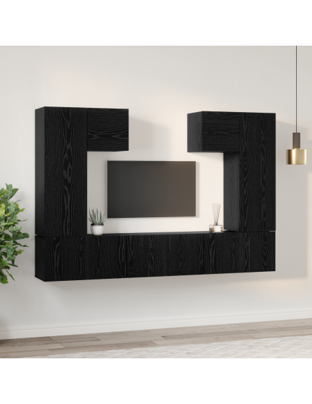 Set mobile TV 7 pcs Rovere Nero 180 x 30 x 120 cm