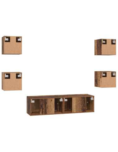 Set mobile TV 6 pcs Legno vecchio Legno multistrato