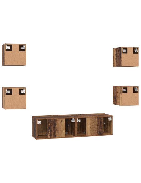 Set mobile TV 6 pcs Legno vecchio Legno multistrato