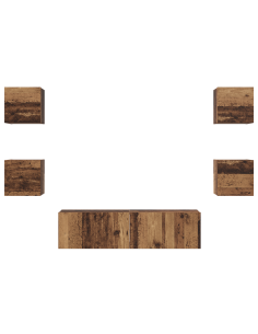 Set mobile TV 6 pcs Legno vecchio Legno multistrato 2