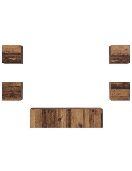 Set mobile TV 6 pcs Legno vecchio Legno multistrato