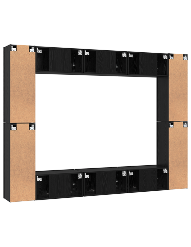 Set mobile TV 10 pcs Rovere Nero Legno multistrato