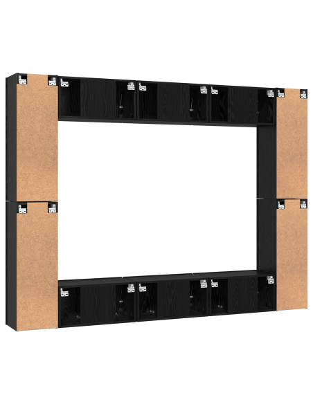 Set mobile TV 10 pcs Rovere Nero Legno multistrato