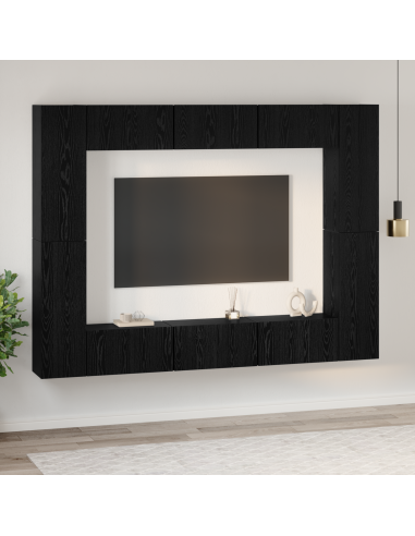 Set mobile TV 10 pcs Rovere Nero Legno multistrato