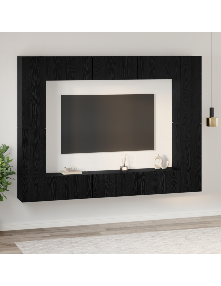 Set mobile TV 10 pcs Rovere Nero Legno multistrato