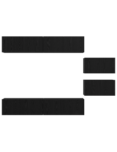 Set mobile TV 6 pcs Rovere Nero Legno multistrato 2