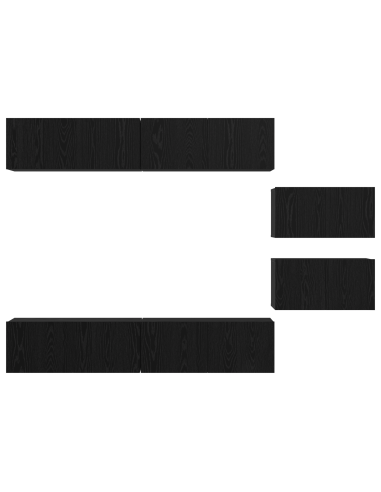 Set mobile TV 6 pcs Rovere Nero Legno multistrato
