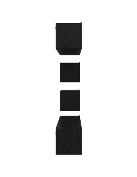 Set mobile TV 6 pcs Rovere Nero 80 x 30 x 30.5 cm Small