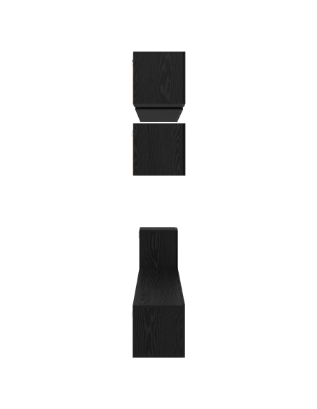Set mobile TV con lo scaffale Altro con archiviazione 8 pcs Rovere Nero