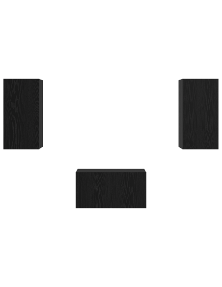Set mobile TV 3 pcs Rovere Nero Legno multistrato