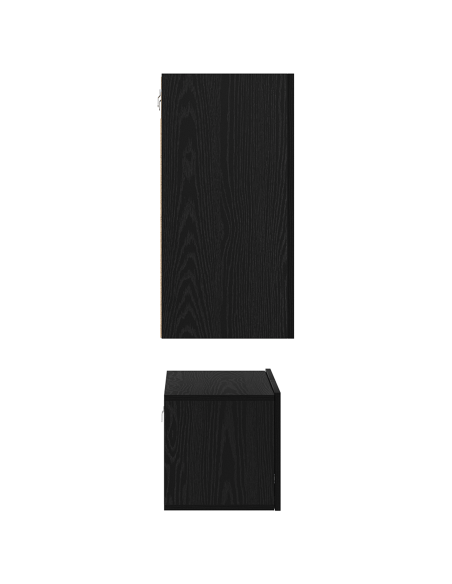 Set mobile TV 3 pcs Rovere Nero Legno multistrato