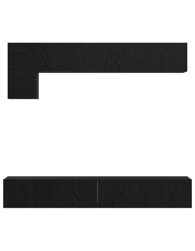 Set mobile TV 5 pcs Rovere Nero Legno multistrato