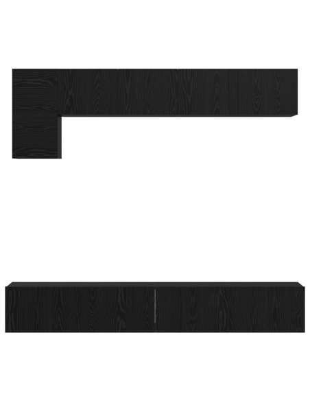 Set mobile TV 5 pcs Rovere Nero Legno multistrato