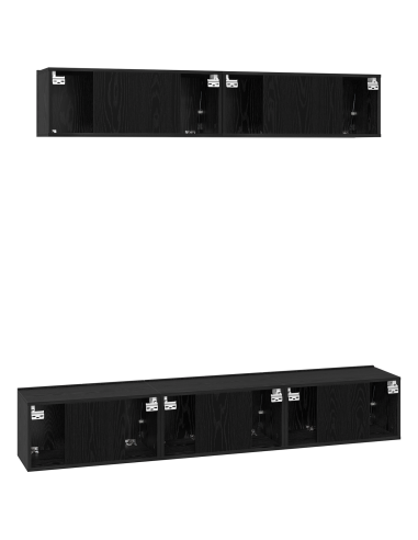 Set mobile TV 5 pcs Rovere Nero Legno multistrato