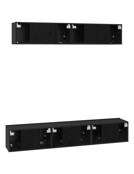 Set mobile TV 5 pcs Rovere Nero Legno multistrato