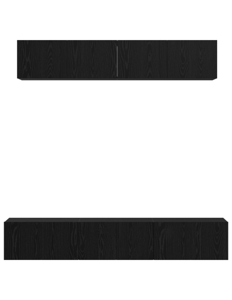 Set mobile TV Altro 5 pcs Rovere Nero 80 x 30 x 30 cm