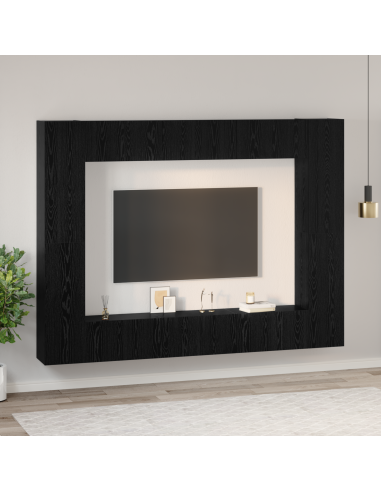 Set mobile TV 10 pcs Rovere Nero 30,5 x 30 x 90 cm