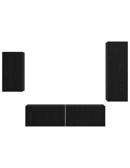Set di Mobili per TV 4 pcs Rovere Nero 30.5 x 30 x 90 cm