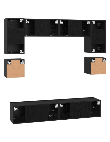 Set mobile TV con lo scaffale Altro 8 pcs Rovere Nero 80 x 30 x 30 cm