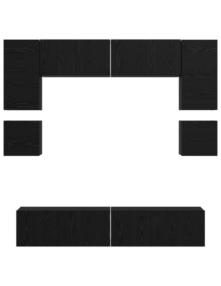 Set mobile TV con lo scaffale Altro 8 pcs Rovere Nero 80 x 30 x 30 cm