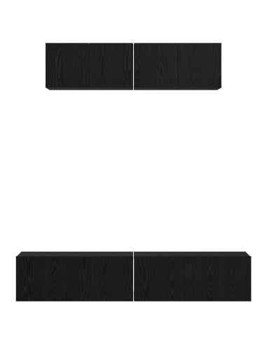 Set mobile TV 4 pcs Rovere Nero Legno multistrato