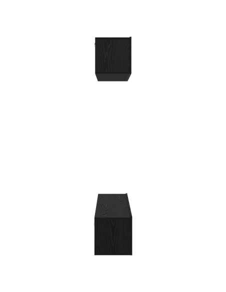 Mobile TV da Parete 4 pcs Rovere Nero Small 80 x 30 x 30.5 cm