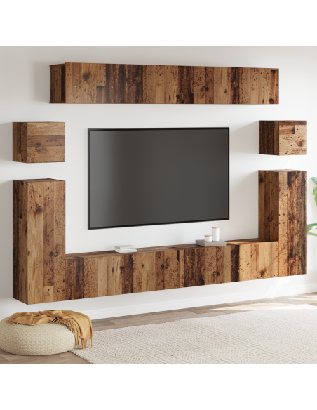 Set mobile TV 8 pcs Legno Antico Media 30.5 x 30 x 30 cm