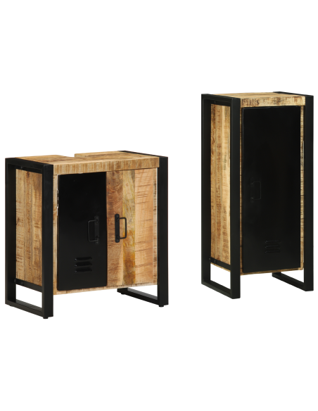 Set di mobili per il bagno 2 pcs Legno di mango massello
