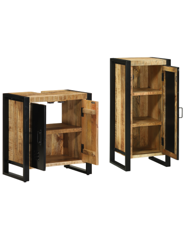 Set di mobili per il bagno 2 pcs Legno di mango massello