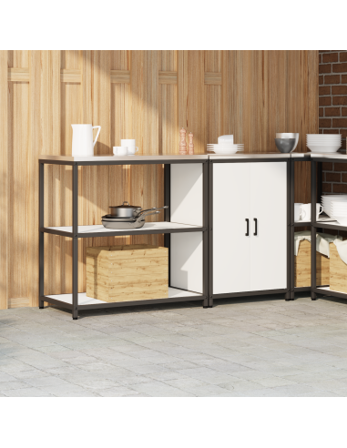 Set di Stoccaggio per Cucina con lo scaffale 2 pcs Bianco