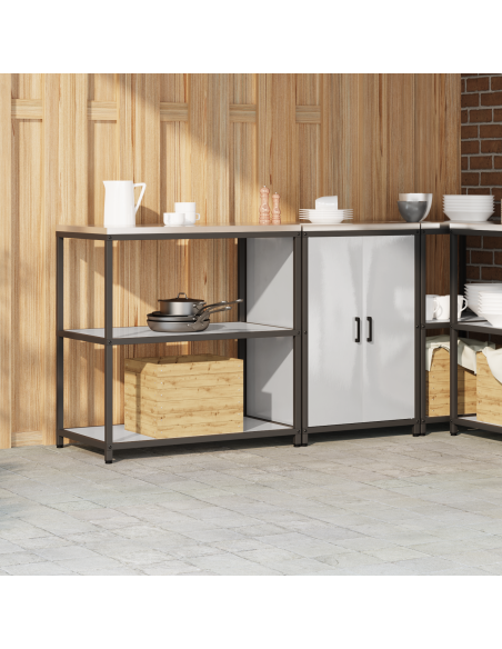 Set di Stoccaggio per Cucina 2 pcs Argento 150 x 50 x 92 cm