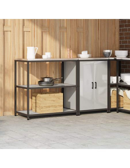 Set di Stoccaggio per Cucina 2 pcs Argento 150 x 50 x 92 cm