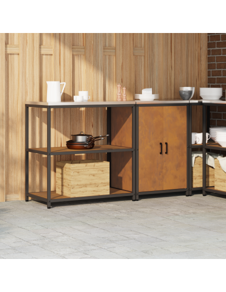 Set di Stoccaggio per Cucina con lo scaffale 2 pcs Ruggine