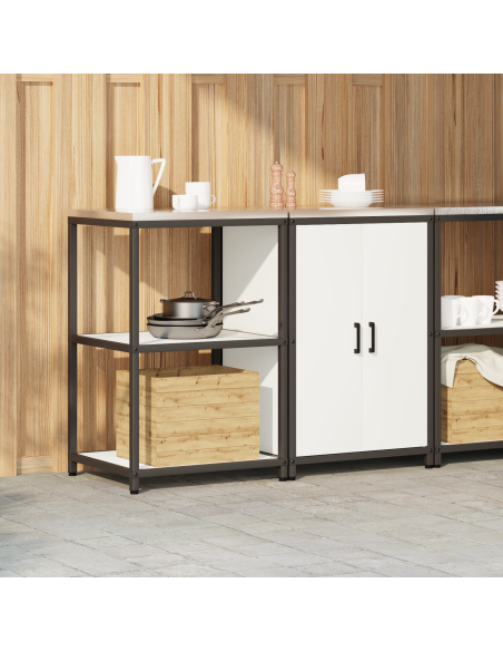 Set di Stoccaggio per Cucina 2 pcs Bianco 120 x 50 x 92 cm