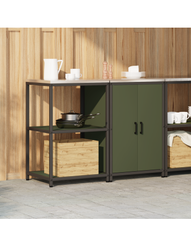 Set di Stoccaggio per Cucina con lo scaffale 2 pcs Verde oliva